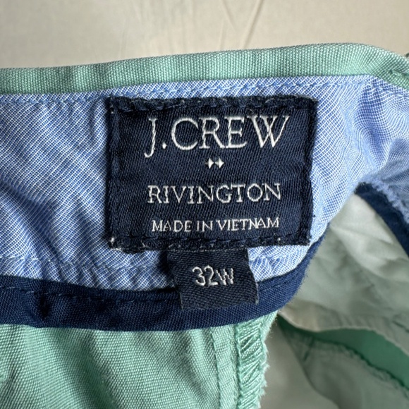 J. Crew Men's Rivington Chino Shorts Green Flat Front Size 32W SOLD AS IS - Picture 3 of 9